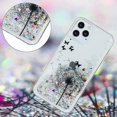 thumbnail image 3 of Funda para iPhone 12 (6,1 pulgadas), TPU suave transparente, diseño elegante con corazones, purpurina, arena movediza brillante, funda líquida fluida, 3 of 5