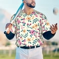 thumbnail image 6 of Balery Cute Flower Baseball Jersey for Men Casual Button Down Shirts Short Sleeve Active Team Sports Uniform-4X-Large, 6 of 9