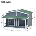 thumbnail image 4 of 47.2" Cabin Style Dog House, Pine Wood Dog Kennel Outside with Terrace, Porch and 2 Doors, Outdoor/Indoor Weather Proofed Dog Crate for Small and Mid Size Dogs, Gray, 4 of 9