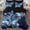 Blue, variant on Blue Black Comforter Set 8 Pcs Black Marble Bed in A Bag Blue Gold Floral Print Natural Stone Marble Bedding Super Soft Cozy Abstract Comforter with Sheet Set