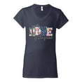 thumbnail image 3 of For the Love of the Game Sports Women's Standard V-Neck Tee, Navy, X-Large, 3 of 5