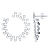 Rosec Jewels Certified Moissanite Hoop Earrings for Women - Circle Earrings - D-VS1 Quality - Ready to Gift with Jewelry Box, 925 Sterling Silver