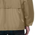 thumbnail image 4 of jtjvou Men's Lightweight Athletic Jacket Fashion Raincoat Packable Rain Coat Windbreaker Rain Jackets Waterproof with Hood Fall Solid Color Trendy Outdoor Jackets with Pockets Khaki XXXL, 4 of 8