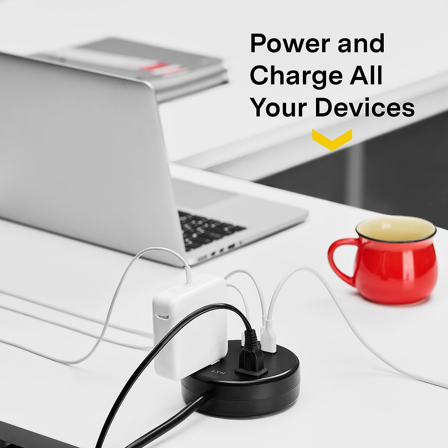 Staples NXT Technologies 2-Outlet Plus USB Desktop Surge Protector 5' Cord 500 Joules (NX61428)