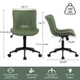 thumbnail image 6 of YOUNIKE Modern Office Chair with Wheels Adjustable Ergonomic Desk Task Chair in Mid-Back Dark Green PU Design, 6 of 9
