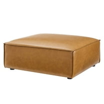 Accent Chair Ottoman, Faux Vegan Leather, Tan, Modern Contemporary Urban Design, Living Lounge Room Hotel Lobby Hospitality