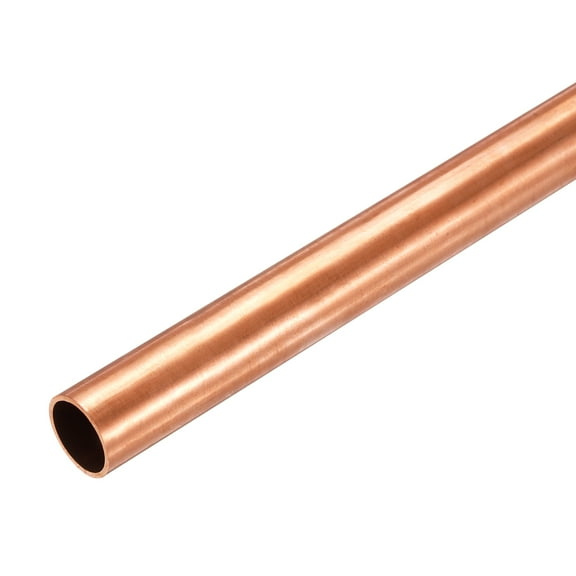 Uxcell Copper Round Tube, 15mm OD x 1mm Wall Thickness x 410mm(16") Length Pure Copper Tube Seamless Metal Straight Pipe Tubing for DIY Crafts Industry Construction