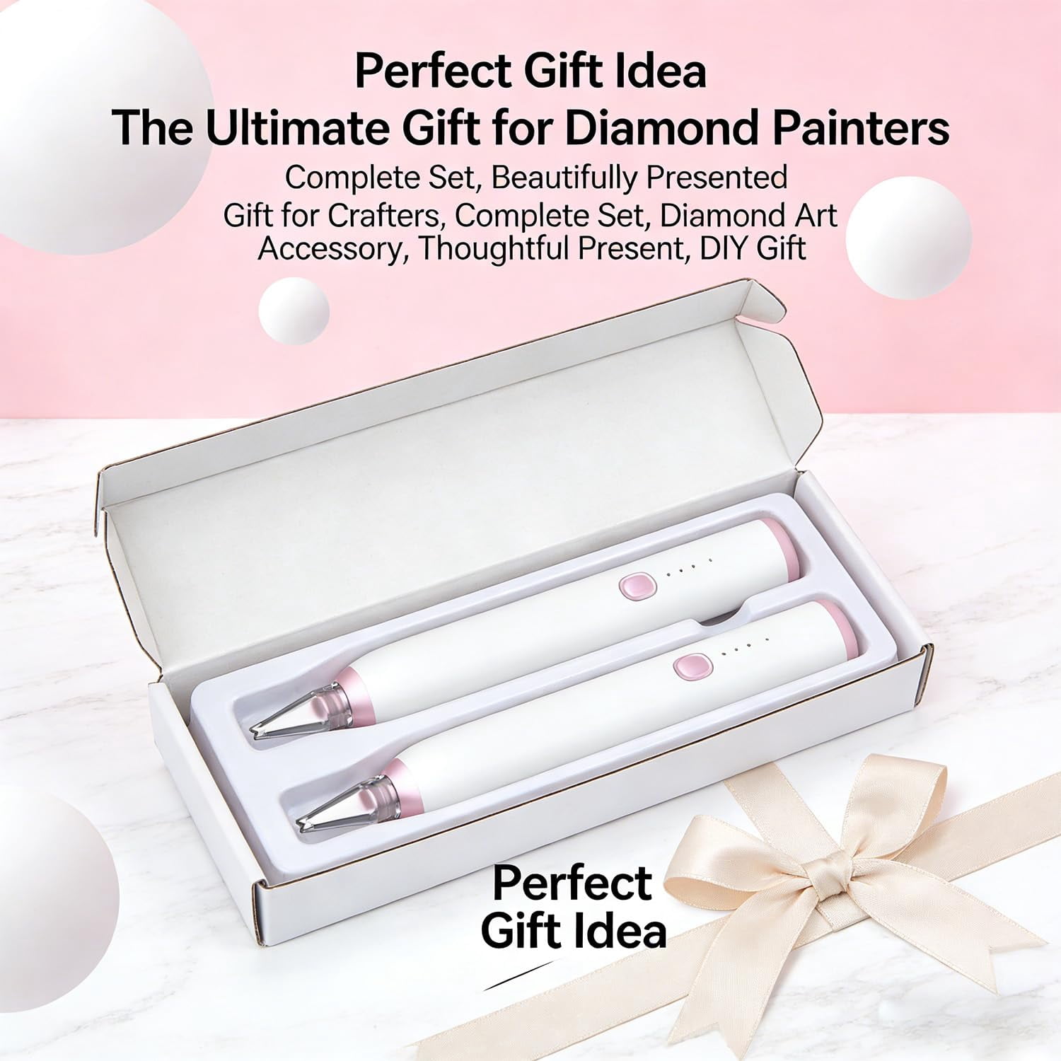 Electric Diamond Painting Pen, Diamond Painting Pen Accessories & Tools with Vacuum Technology, Rechargeable Battery, Lightweight Design, Gift Gem Diamond Art Fans & DIY(2pcs)