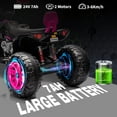 thumbnail image 4 of Geetinfly 24V Kids Electric ATV 2 Seater 4-Wheeler, 800W Dual Motor Ride-On with Remote/Bluetooth/MP3/USB, Spring Suspension & Safety Knee Pads, 7Ah Battery - Pink, 4 of 8