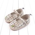 thumbnail image 2 of IROINNID Infant Girl's First Walker Shoes Baby Girls Cute Lattice Print Rubber Non-slip Sole Press Buckle Shoes, Size 0-18M, 2 of 9