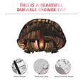 thumbnail image 5 of Kdxio Bookshelves Print Shower Cap for Women,Elastic and Reusable,Double Waterproof Layers Bathing Hat, 5 of 9