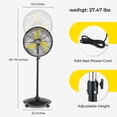 thumbnail image 2 of Ventilador de pedestal oscilante FUGOO con motor CC sin escobillas, 2 of 5