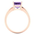thumbnail image 4 of 2 ctw Solitaire Anniversary Ring for Women | Asscher Cut Simulated Alexandrite | Hyperallergenic Solid 18K Rose Gold, 4 of 5