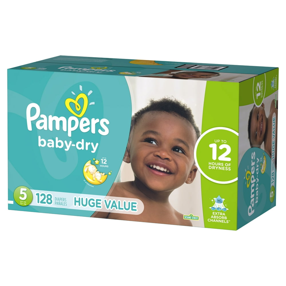 Pampers BabyDry Diapers Size 5 128 Count