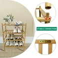 thumbnail image 6 of 4 Tier Bamboo Shoe Rack，Narrow Shoe Shelf for Closet，10 Pairs Shoe Storage Organizer for Entryway，Natural, 6 of 9