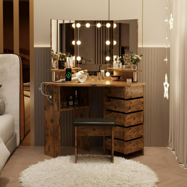 Coiffeuse, 21 x 43 x 56 Pouces, Blanc