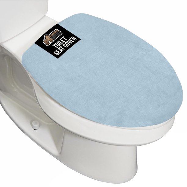 Funda de asiento para tapa de inodoro GORILLA GRIP, espuma viscoelástica gruesa, azul claro