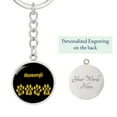 thumbnail image 2 of Basenji Mama Circle Keychain Stainless Steel or 18k Gold Dog Mom Pendant, 2 of 12