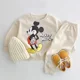thumbnail image 3 of Disney-sudaderas con capucha para bebé y niño, conjunto de dos piezas con estampado de dibujos animados, Tops de manga larga y pantalones, traje informal, 3 of 4