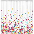 thumbnail image 2 of Kids Rainbow Shower Curtain for Bathroom, Colorful Polka Dot Bubble Confetti Fabric Shower Curtains, White Children Girls Teens Modern Geometric Cute Restroom Decor Accessories with Hooks 36X72 Inches, 2 of 5