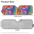 thumbnail image 5 of HUIACONG Colorful Tie-Dye Windshield Sun Shade Heat Shield Sun Visor Mat Compatible with Jeep Wrangler Rubicon Sahara TJ JK JKU 2 Door & 4 Door, 5 of 6