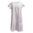 thumbnail image 4 of Fridja Robe d'Été Décontractée pour Femmes Col Rond Manches Courtes Ample et Confortable, 4 of 6