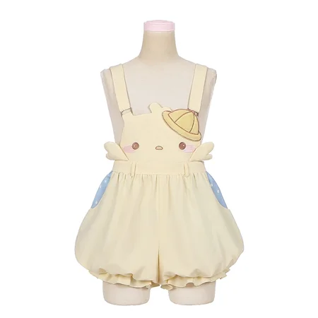 Sweet Lolita Style Shorts Women Casual Kawaii Cartoon Embroidery Overalls Short Pants Japanese Girls Cute Party Bloomers Shorts