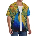 thumbnail image 2 of Naloa Peacocks Men's Loose Fit Cuban Collar Short-Sleeve Shirt, Hawaiian Shirts, Mens Shirts Casual for Everyday Wear Outings-Medium, 2 of 5