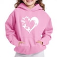 thumbnail image 2 of Kids Boys Girls Cotton Hoodies Hearts Printed Loose Long Sleeve Hooded Sweatshirt Pullover Valentines Day Tops (4 Years, Pink 04), 2 of 4