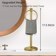 thumbnail image 3 of 17 Inch Stand Hand Towel Holder Towel Bar Towel Hanging Ring, Free Standing Floor Hand Towel Rack Storage for Bathroom Kitchen Vanity Countertops, Hardware Accessories(Brushed Gold), 3 of 15