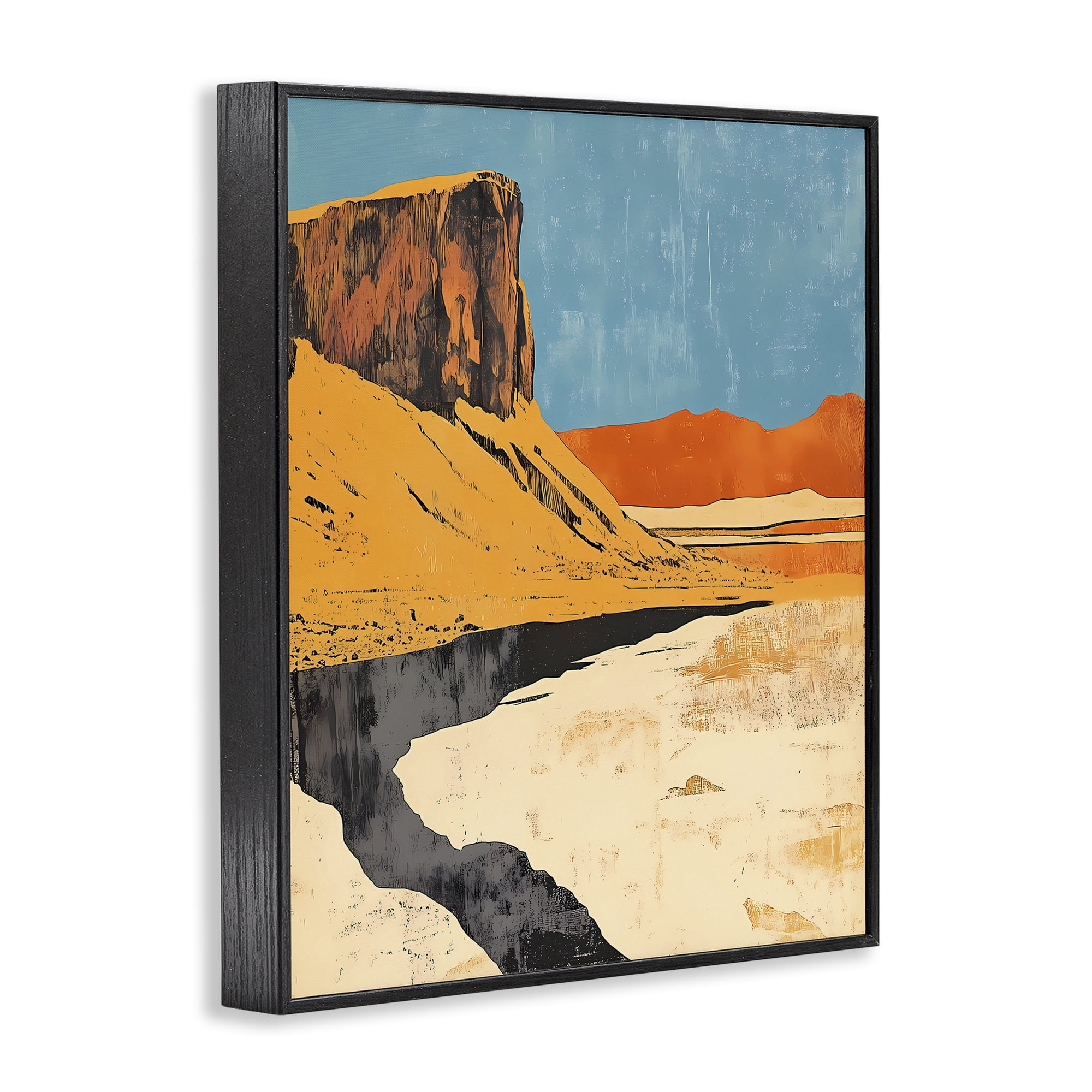 Stupell Industries Canyon Pass Pathway Black Framed Giclee Art, design by Walker Noble