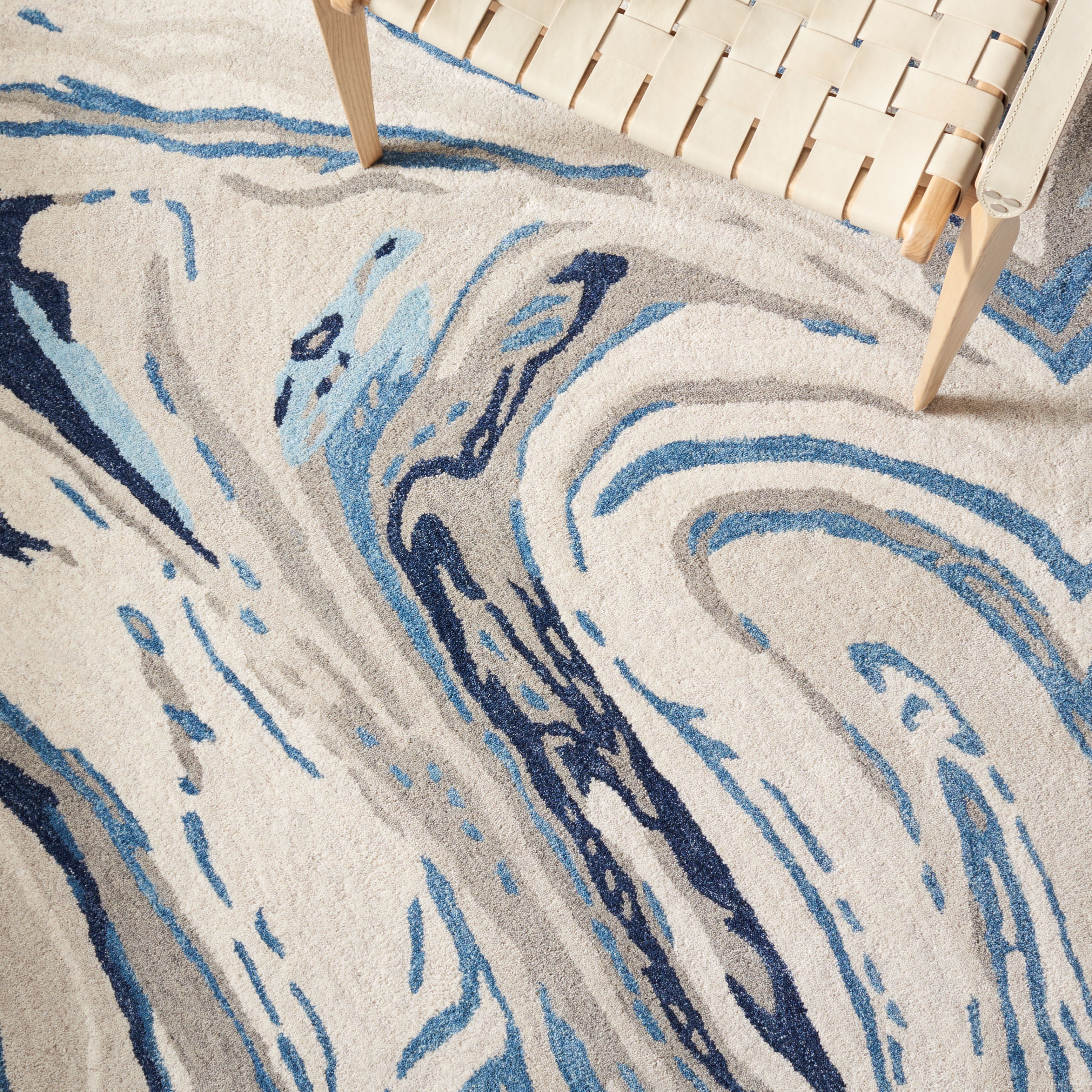 SAFAVIEH Soho Sybella Abstract Area Rug, Grey/Blue, 4' x 6'