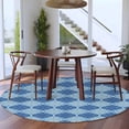 thumbnail image 3 of Blue Geometric Round Area Rug 8Ft Washable Large Circle Rugs for Living Room Dorm, Retro Morocco Abstract Art Non-Slip Carpet Floor Mats Indoor Outdoor Carpet Runner Aesthetic Home Decor, 3 of 8