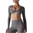 thumbnail image 1 of Hauts à Col Montant pour Femmes Manches Longues Chemise de Yoga Ajustée Haut Athlétique Longueur Régulière Polyester 1 Pce, 1 of 9
