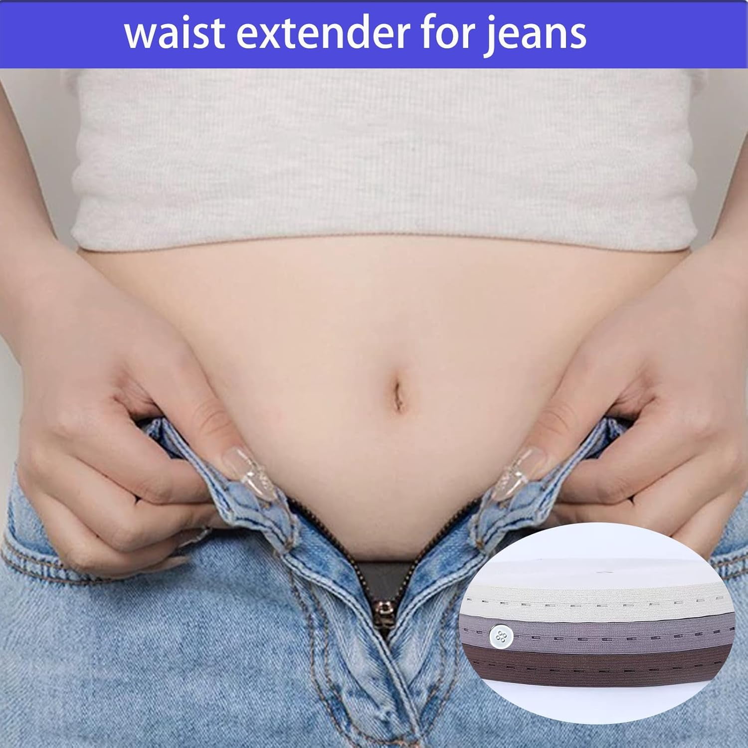 12 Pcs Waist Tightener for Pants Women Loose Jeans Adjustable Elastic Jeans Button Tightener for Waist Tightener,Button Holes Pants Waist Extender Elastic Waist Extenders for Pants Women Men Kids