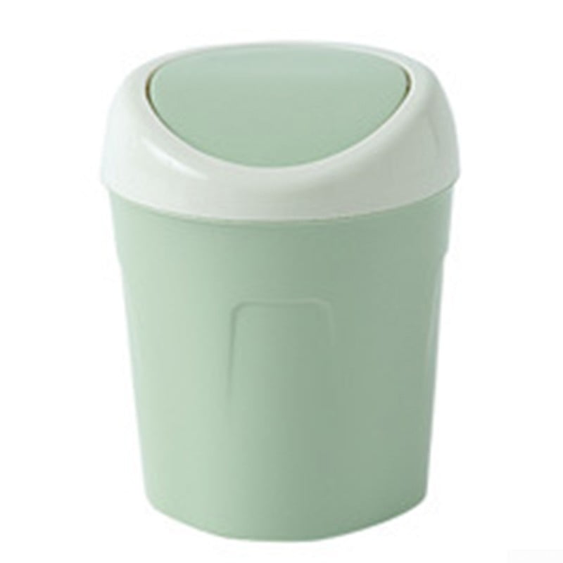Desktop Trash Can Mini Plastic Countertop Waste Garbage With Roll Swing
