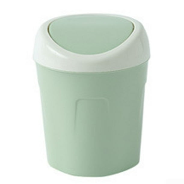 Desktop Trash Can Mini Plastic Countertop Waste Garbage With Roll Swing