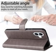 thumbnail image 7 of Allytechgroup for iPhone 16e Case with Credit Card Slot, PU Leather RFID Blocking Wallet Flip Case with Stand Wrist Strap Shockproof Protective Back Cover for iPhone 16e, Gray, 7 of 7