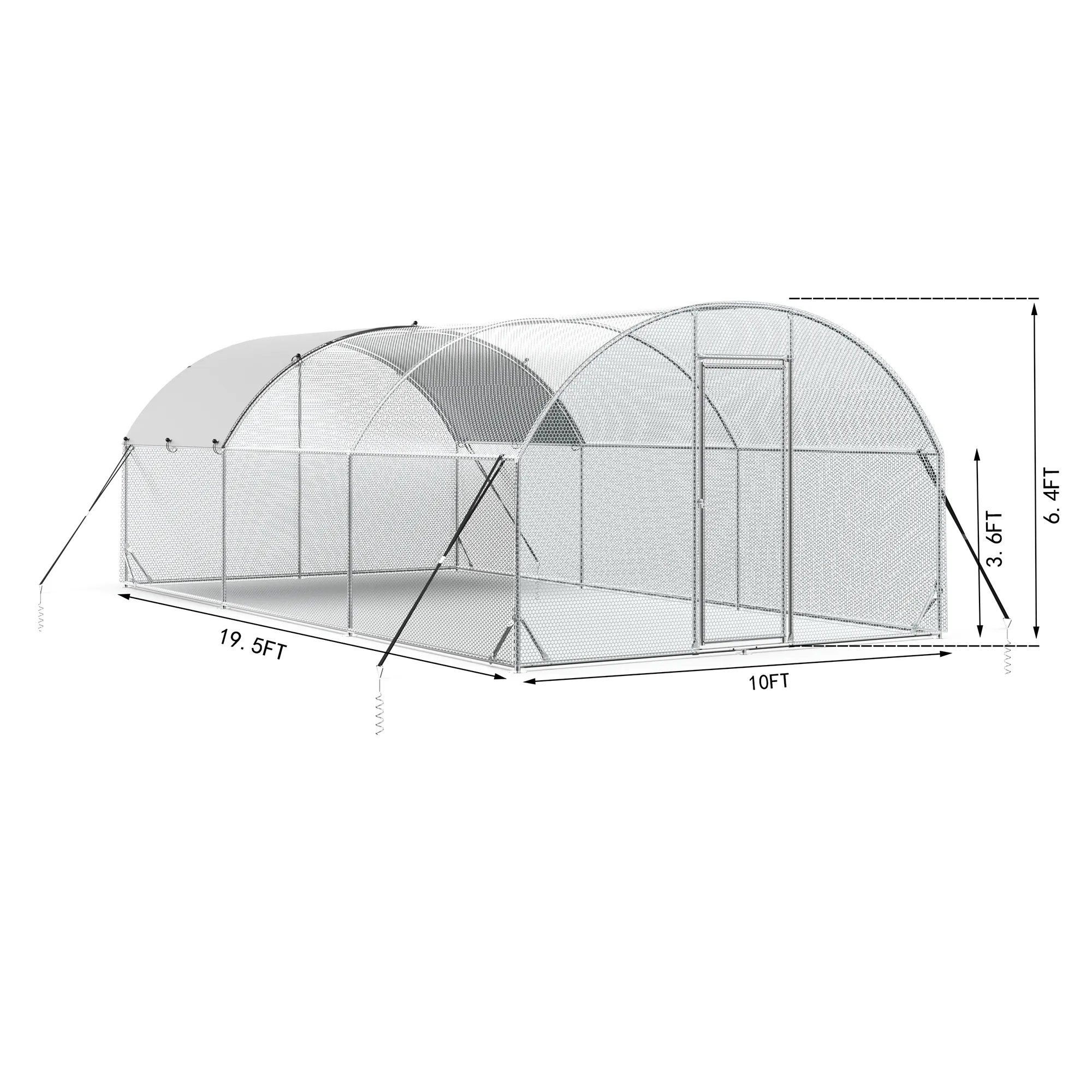 Pefilos 234"L Outdoor Large Chicken Coop with Waterproof and Anti-Ultraviolet Cover, Hen Run House Rabbits Habitat Pen, Silver Pefilos 234"L Outdoor Large Chicken Coop with Waterproof and Anti-Ultraviolet Cover, Hen Run House Rabbits Habitat Pen, Silver