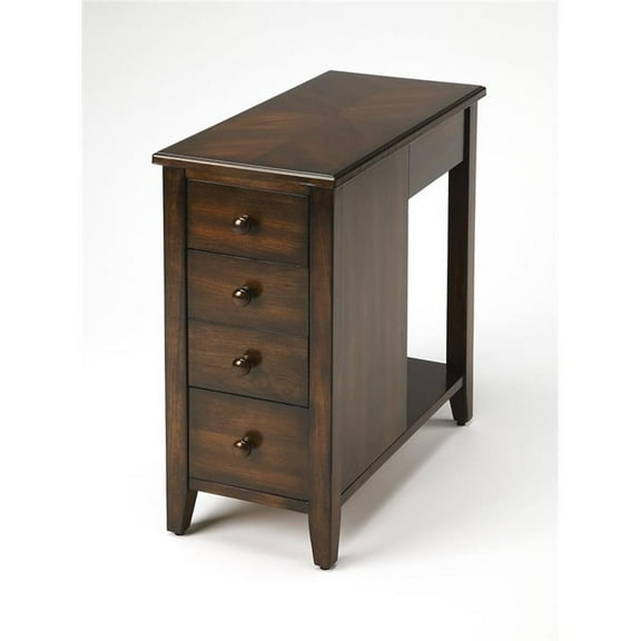 Beaumont Lane Classic Cherry Plantation 4-Drawer Chairside Chest in Brown