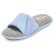 thumbnail image 2 of Floopi Women's Soft Waffle Slide W/Accent Knit Strap Open Toe Slipper W/ Memory Foam, 2 of 5