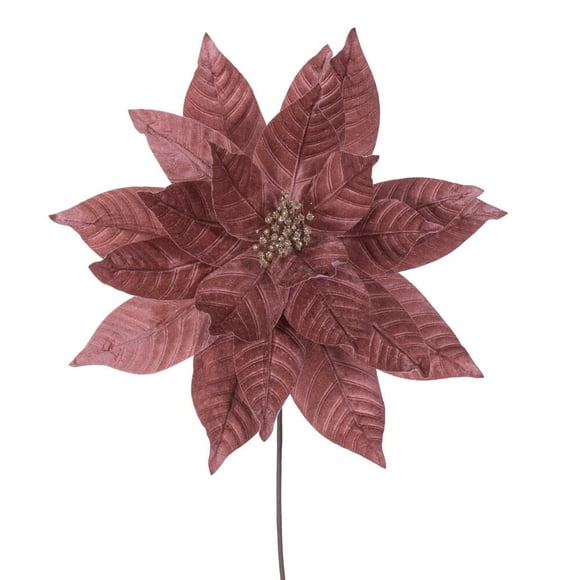 21.5" Rose Gold Poinsettia 18" Flw 2/Bag