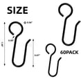 thumbnail image 2 of QZS Portable Black Drape Curtain Wire Hooks,60 pcs S-Shaped Metal Drape Pins,Reusable Shower Curtain Hooks for Bathroom,Shower, 2 of 6