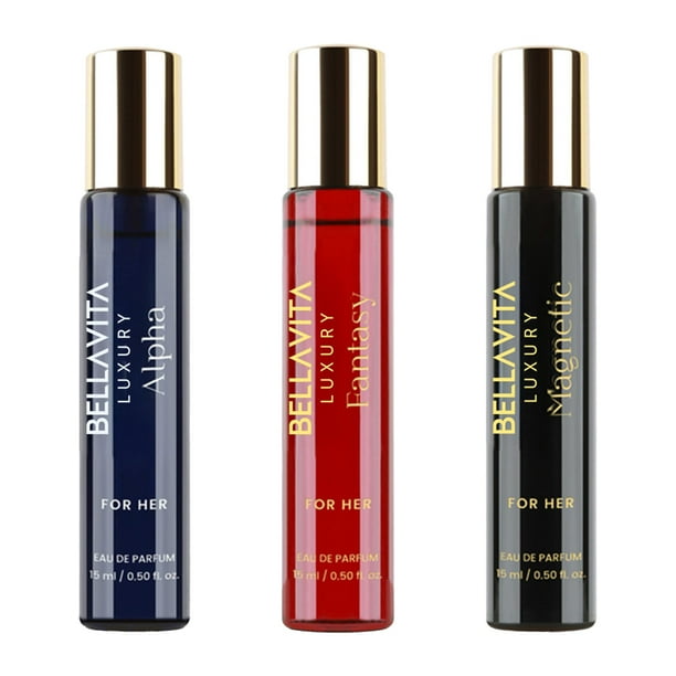 Set de regalo Perfume BellaVita Luxury Mood Collection para mujer, 3 x 15 ml