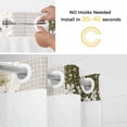 thumbnail image 2 of No Hook Shower Curtain with Snap in Liner, Spring Flower Leaf Buffalo Plaid Waterproof Bath Curtain Double Layers with See Through Top Window, Pastoral Floral Botanical Hotel Shower Curtains 72x84in, 2 of 9