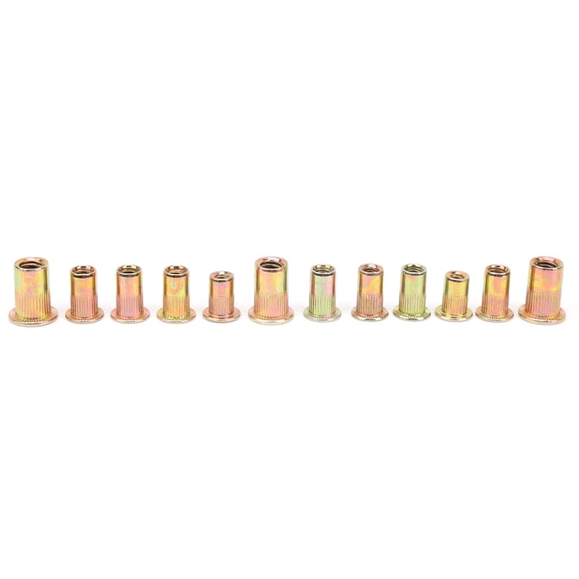 150Pcs Rivet Nuts,Galvanized Carbon Steel Rivet Nut Mixed Insert Nutserts 6-32 8-32 10-24 10-32 1/4-20 British System For Various Metal Plates And Pipes