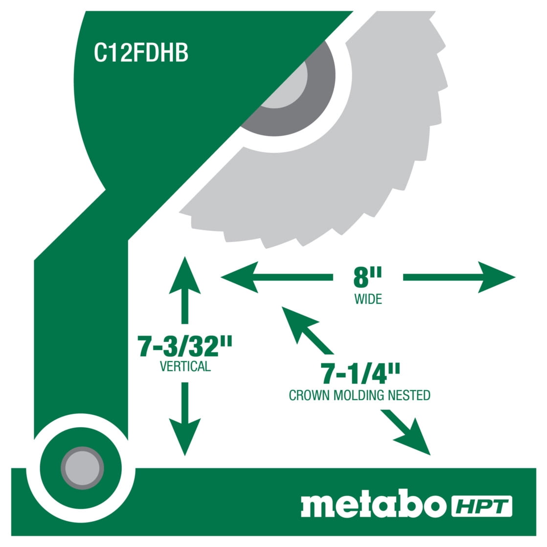 Metabo HPT 12-In Dual Bevel Compound Miter Saw, C12FDHB