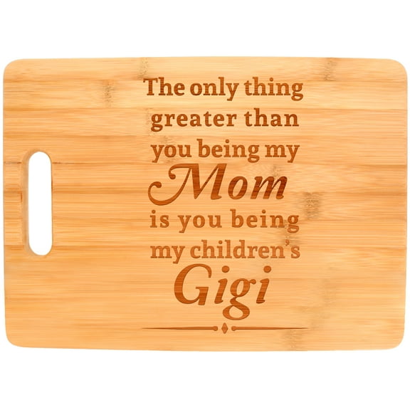ThisWear Gigi Mom Gifts The Only Thing Greater My Mom My Children's Gigi Big Rectangle Bamboo Cutting Board