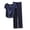 Dark Blue, variant on Bixock Women's Pajama Set,2 Piece Pajamas Set for Women Solid Color Loose Round Neck Short Sleeve Top Long Pants Soft Loungewear Sleepwear