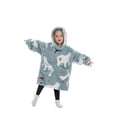 thumbnail image 2 of Oversized Wearable Blanket Hoodie For Adult Kids - Big Hooded Sherpa Junior Sweatshirt With Front Pocket, 2 of 5